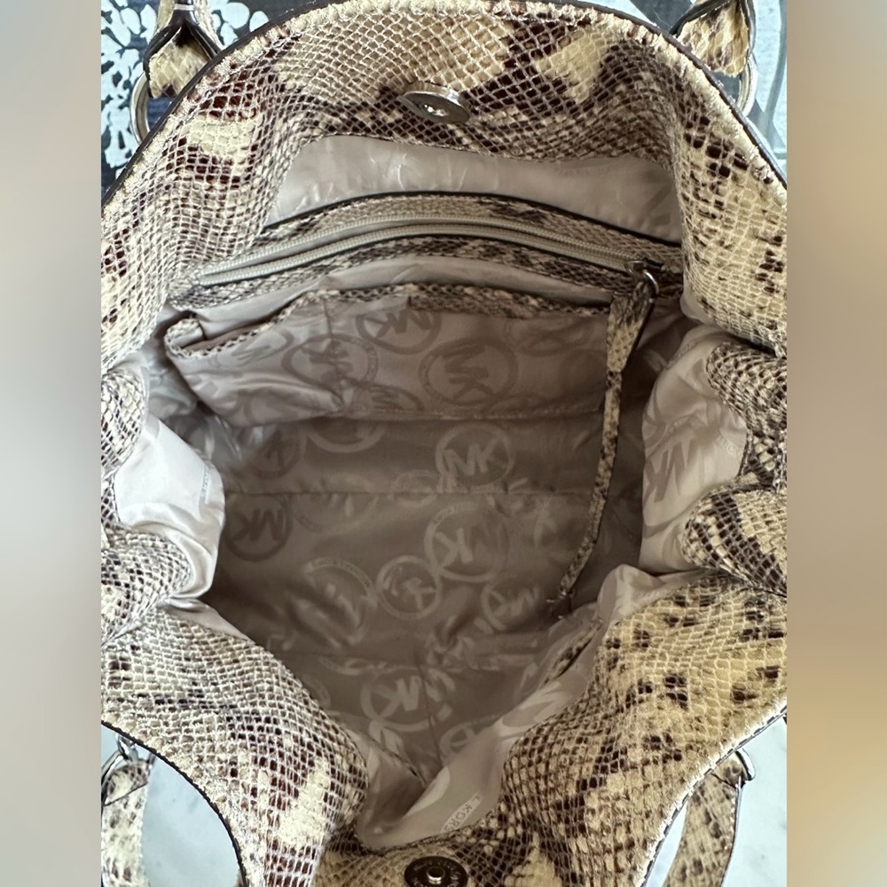 MICHAEL Michael Kors - Python Snake Embossed Large Hamilton Tote - Picture 9 of 10